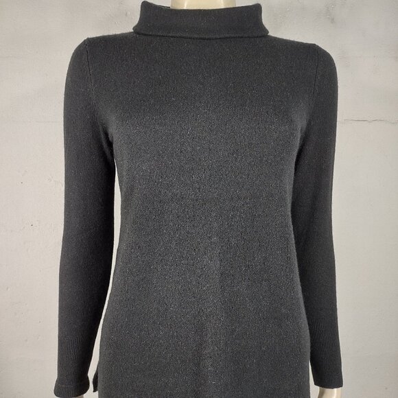 Talbots black rolled collar 100% Cashmere pullover sweater ladies size P - Picture 1 of 7